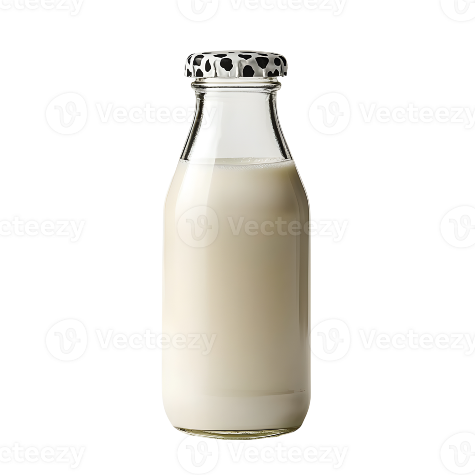 glass milk bottle isolated on transparent background png
