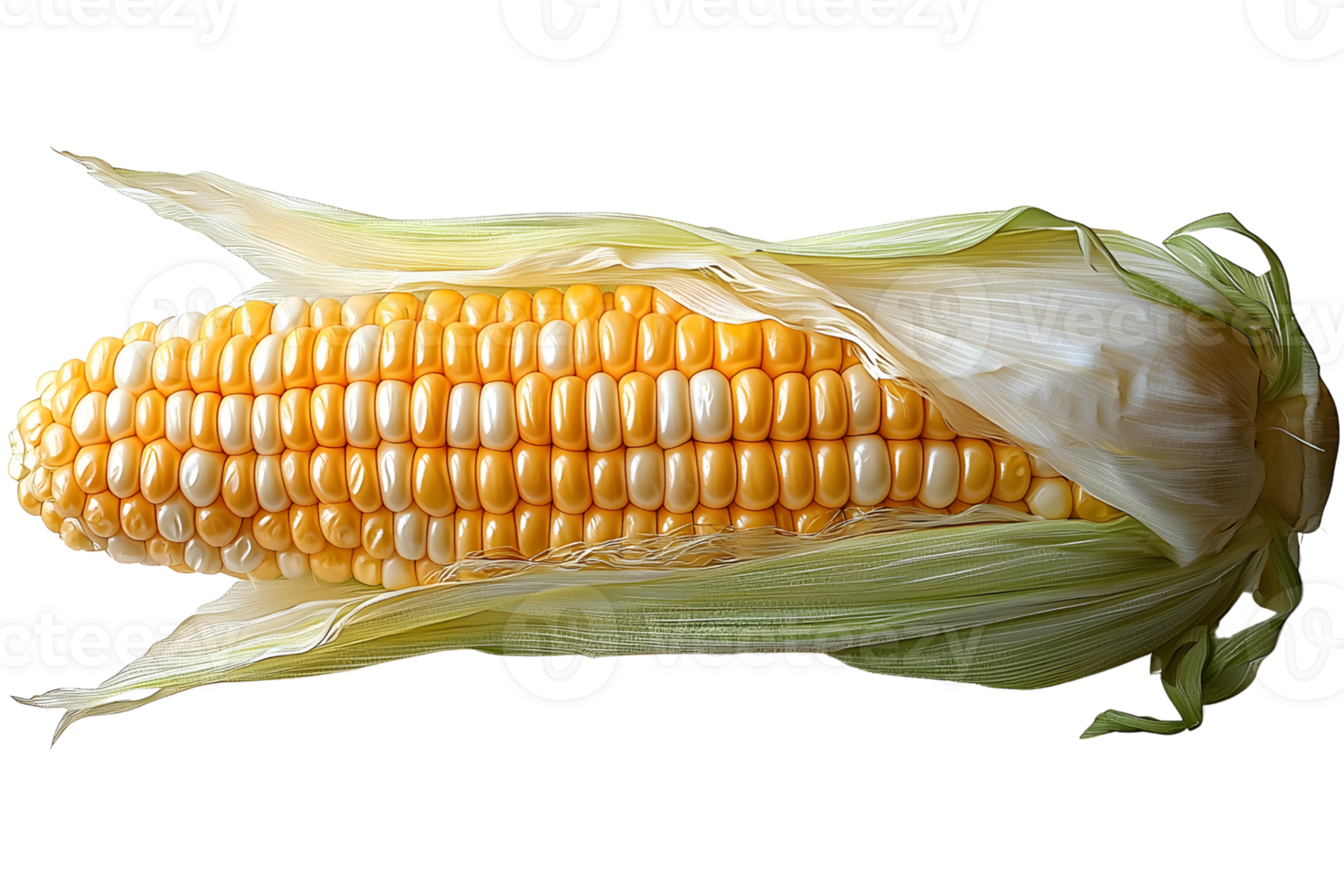 fresh corn on the cob, isolated on transparent background. png