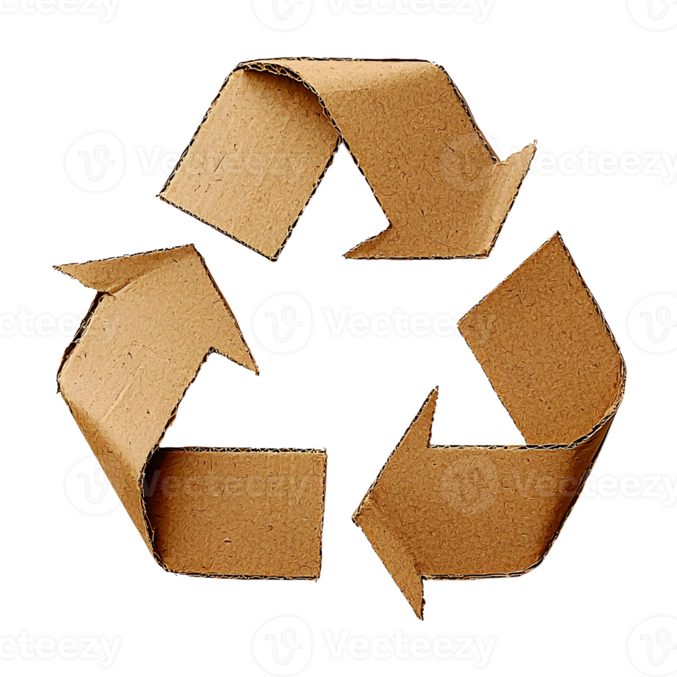 Recycled Cardboard Symbol on Transparent Background png