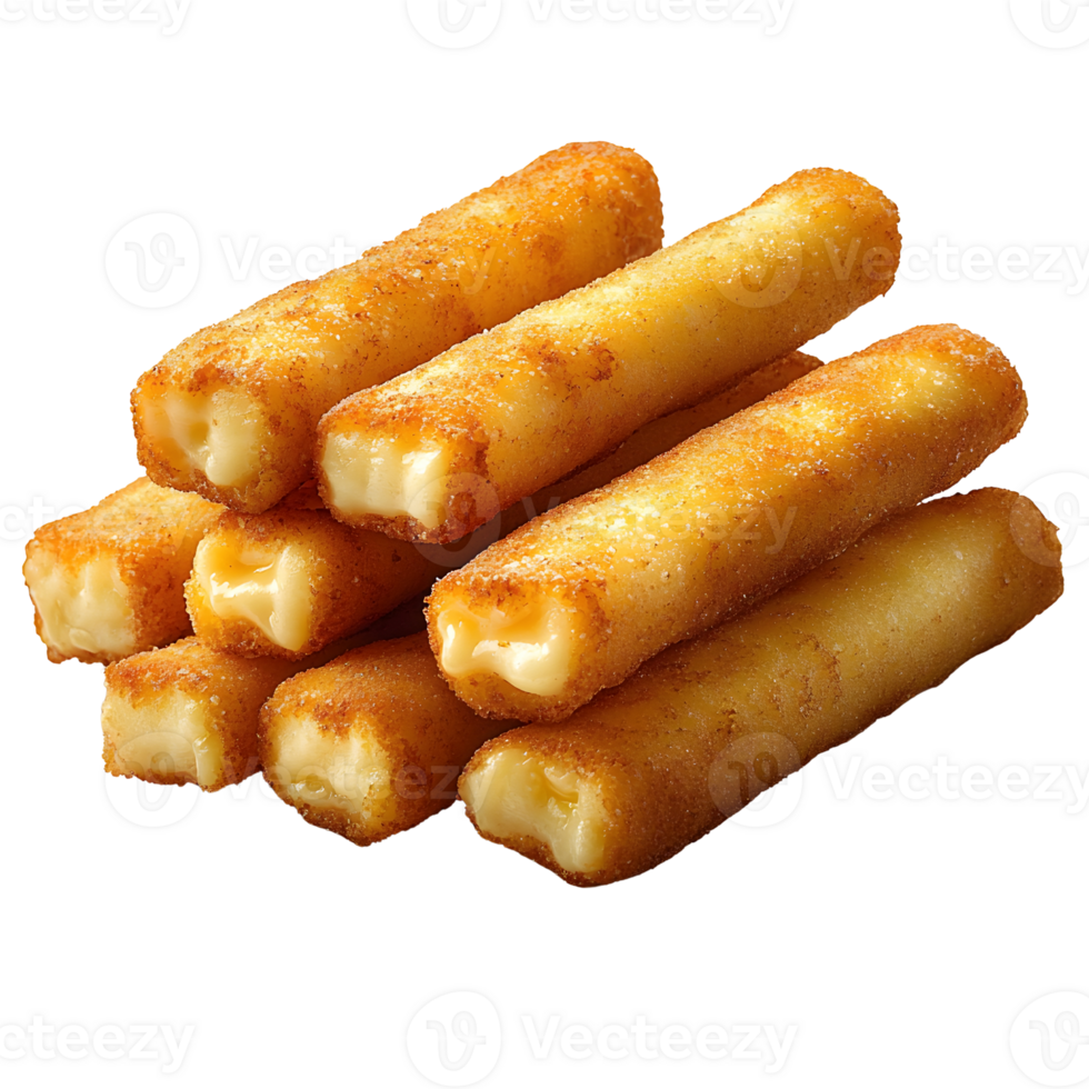 mozzarella sticks stacked on transparent background png