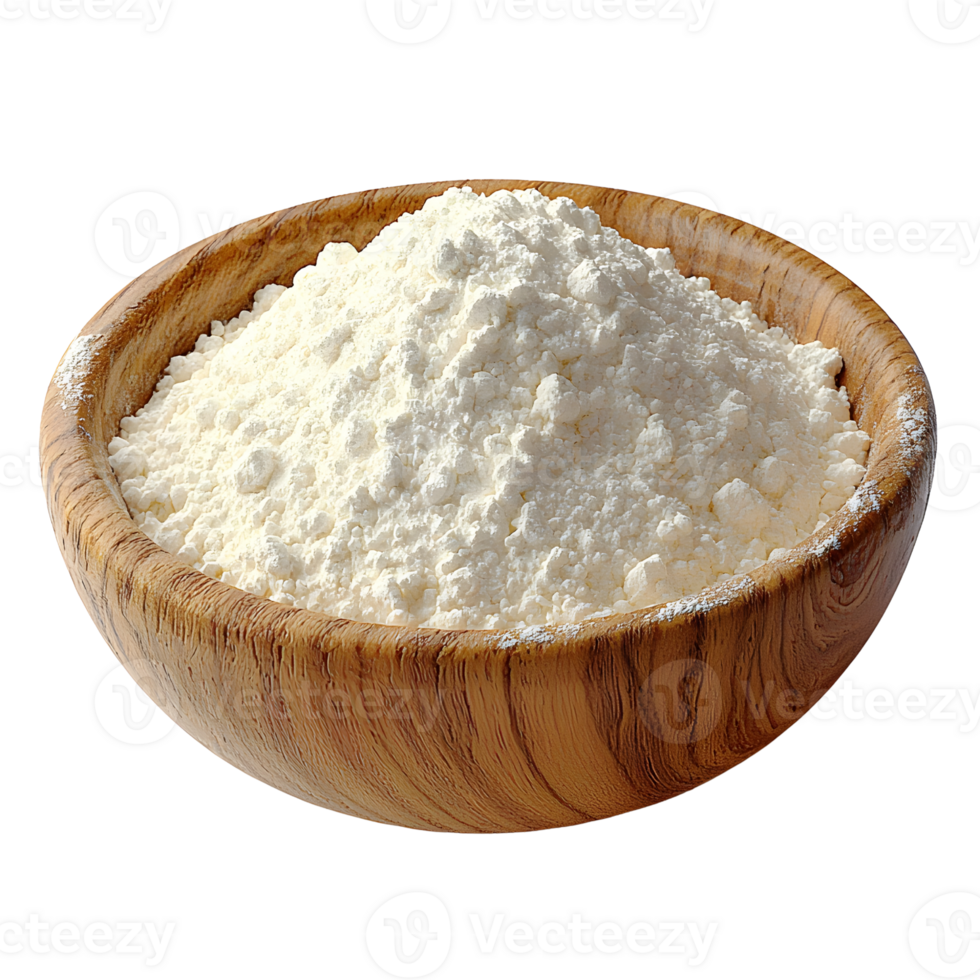 bowl of flour isolated on transparent background. png