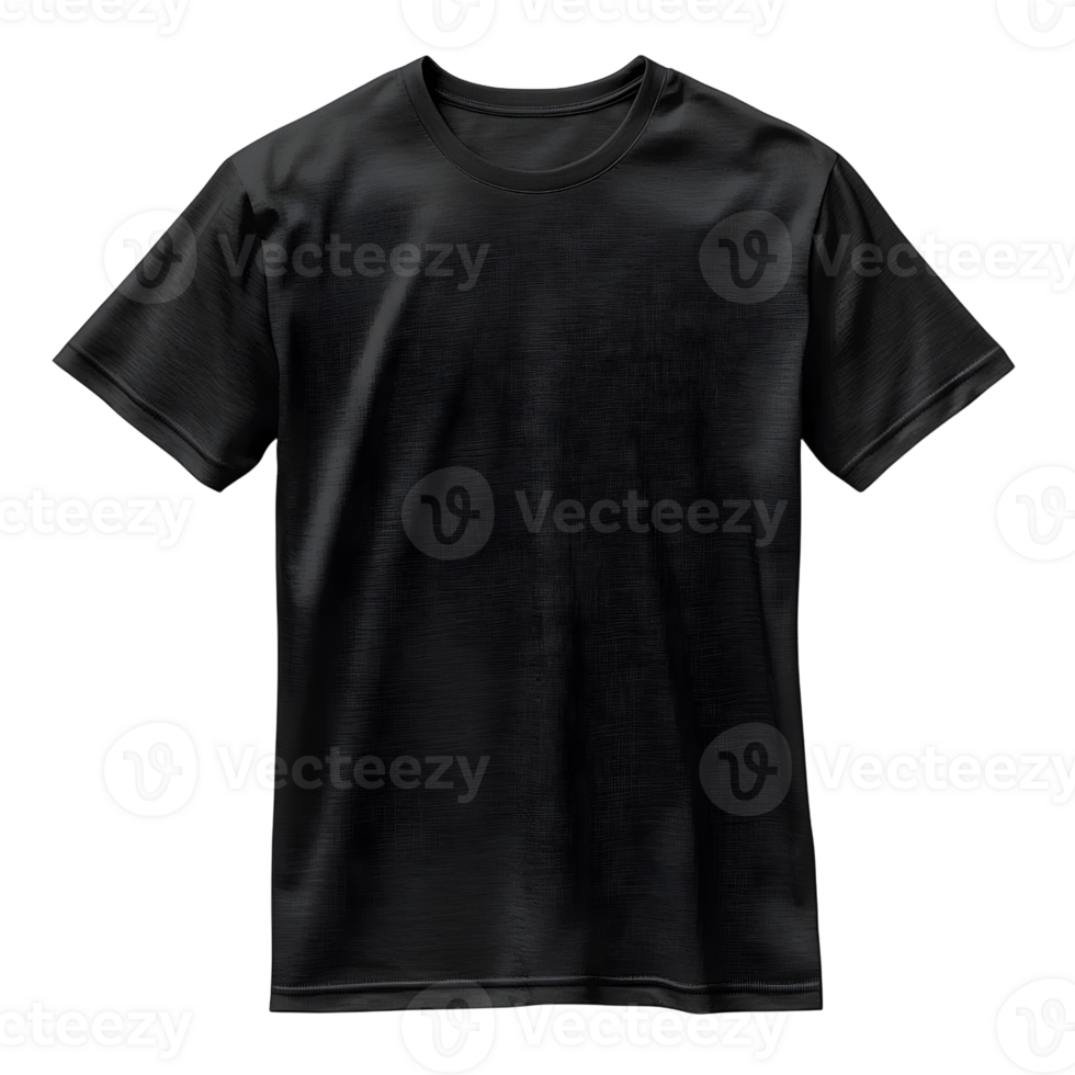 black t-shirt mockup isolated on white background png