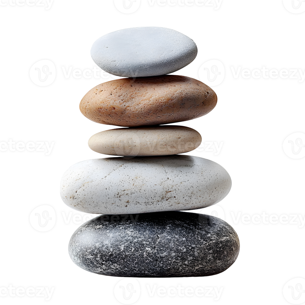 balanced stone stack, isolated on black png