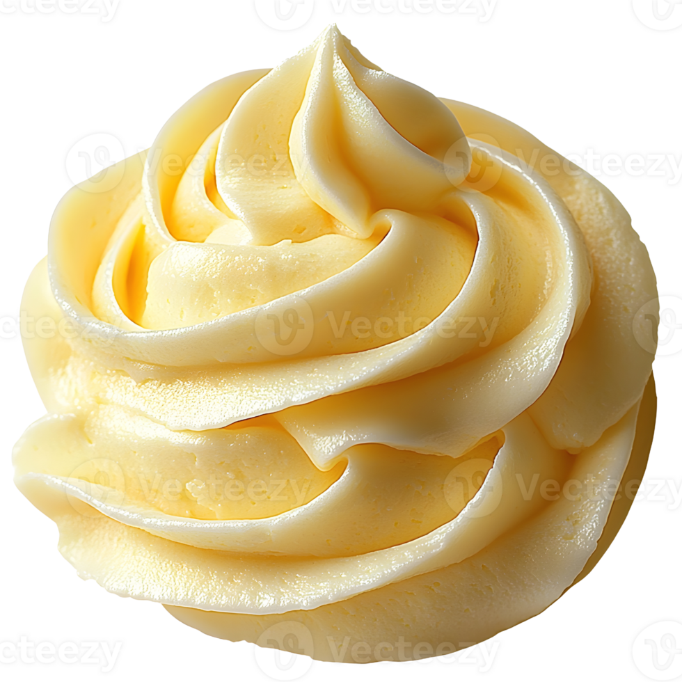 swirl of vanilla frosting isolated on white background png