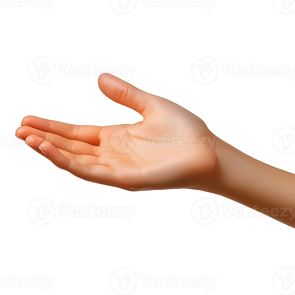 open hand gesture isolated on black png