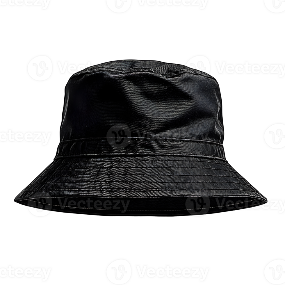 black bucket hat isolated on white background png
