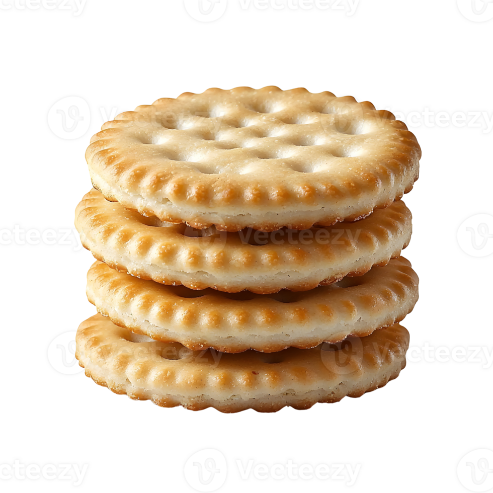 stack of round crackers on white background png
