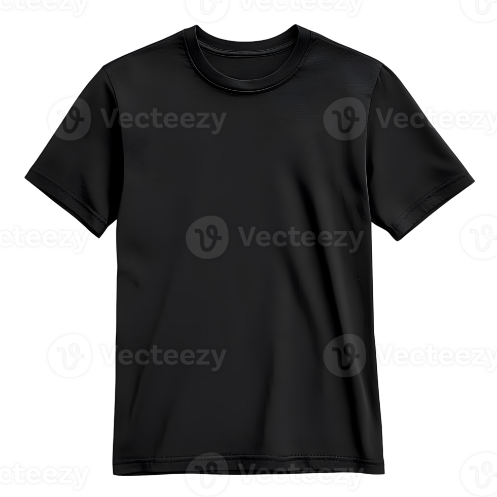 black t-shirt mockup on white background png