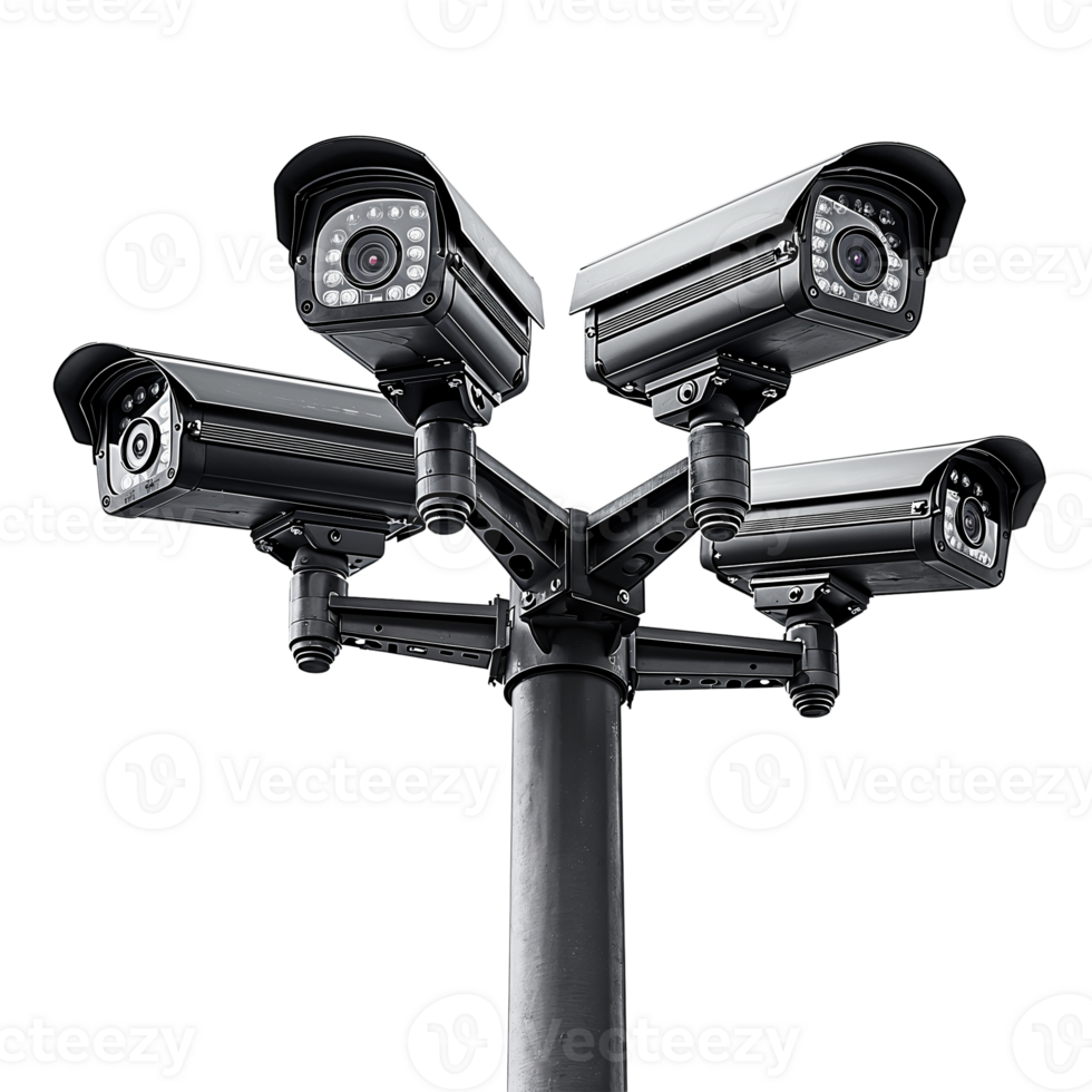 security cameras multiple cctv surveillance systems on white background png