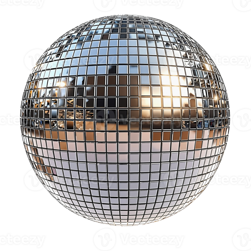 shiny disco ball isolated on white background png
