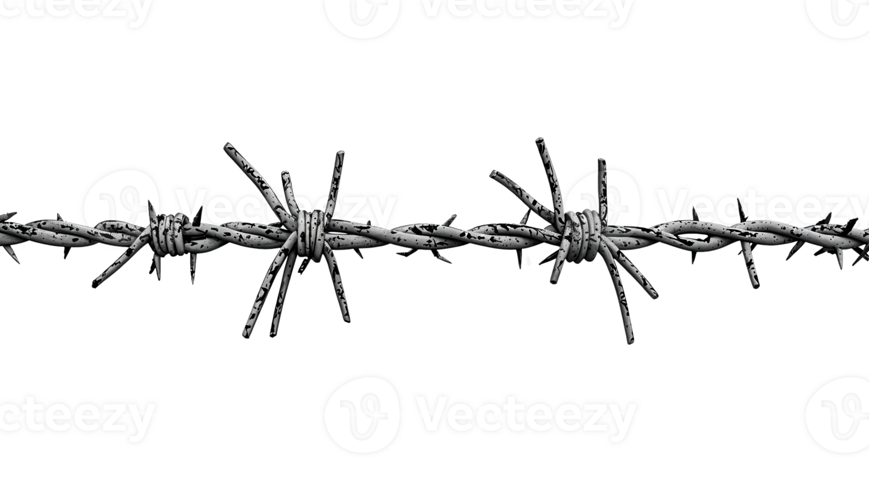 barbed wire on white background, sharp detail png