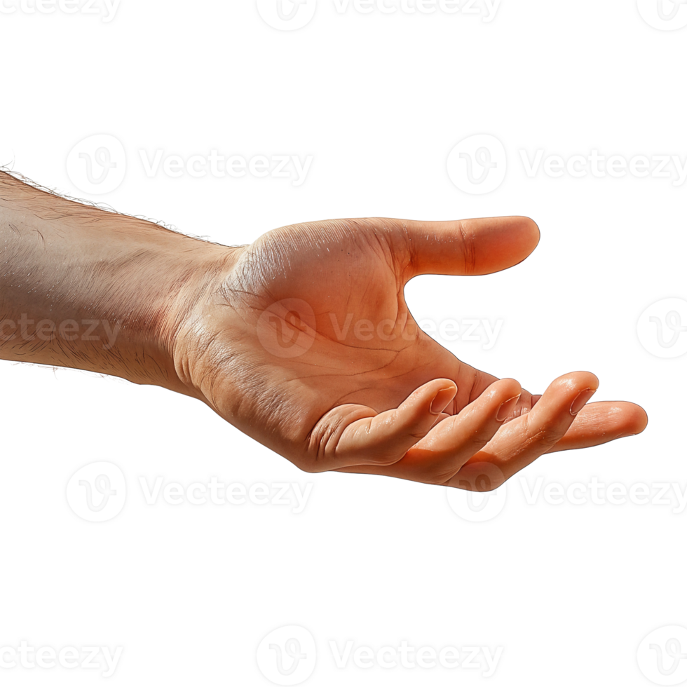 open hand offering on isolated black background png