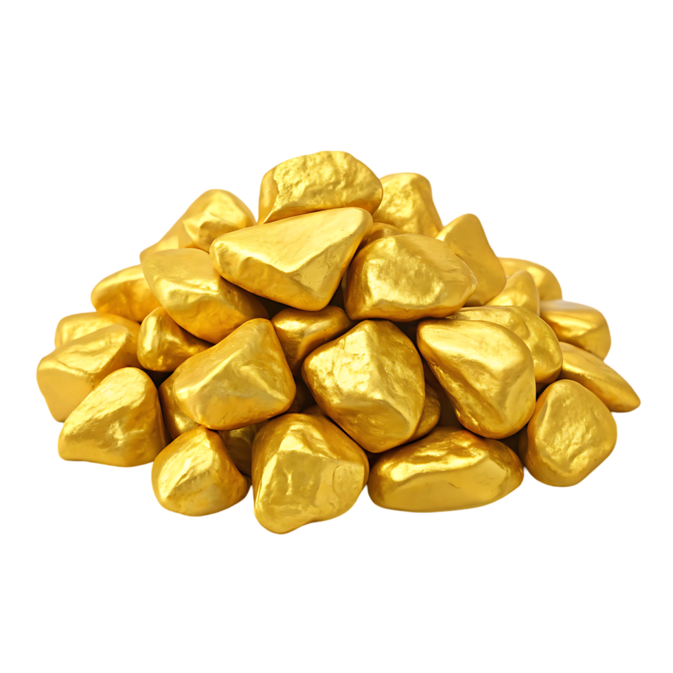 Pile of gold nuggets, wealth, richness, luxury png