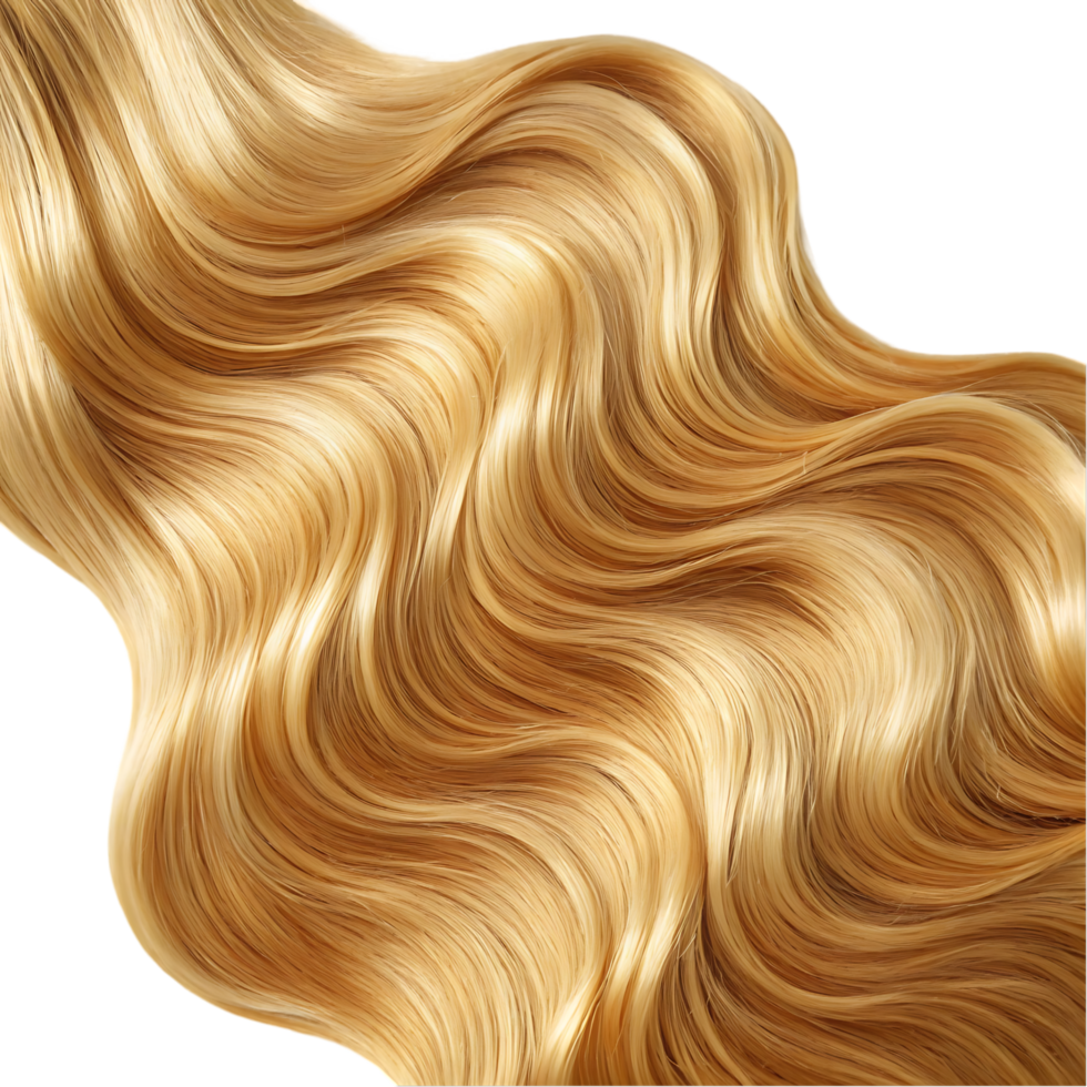 Long, wavy blonde hair. Healthy, shiny, luxurious locks. png