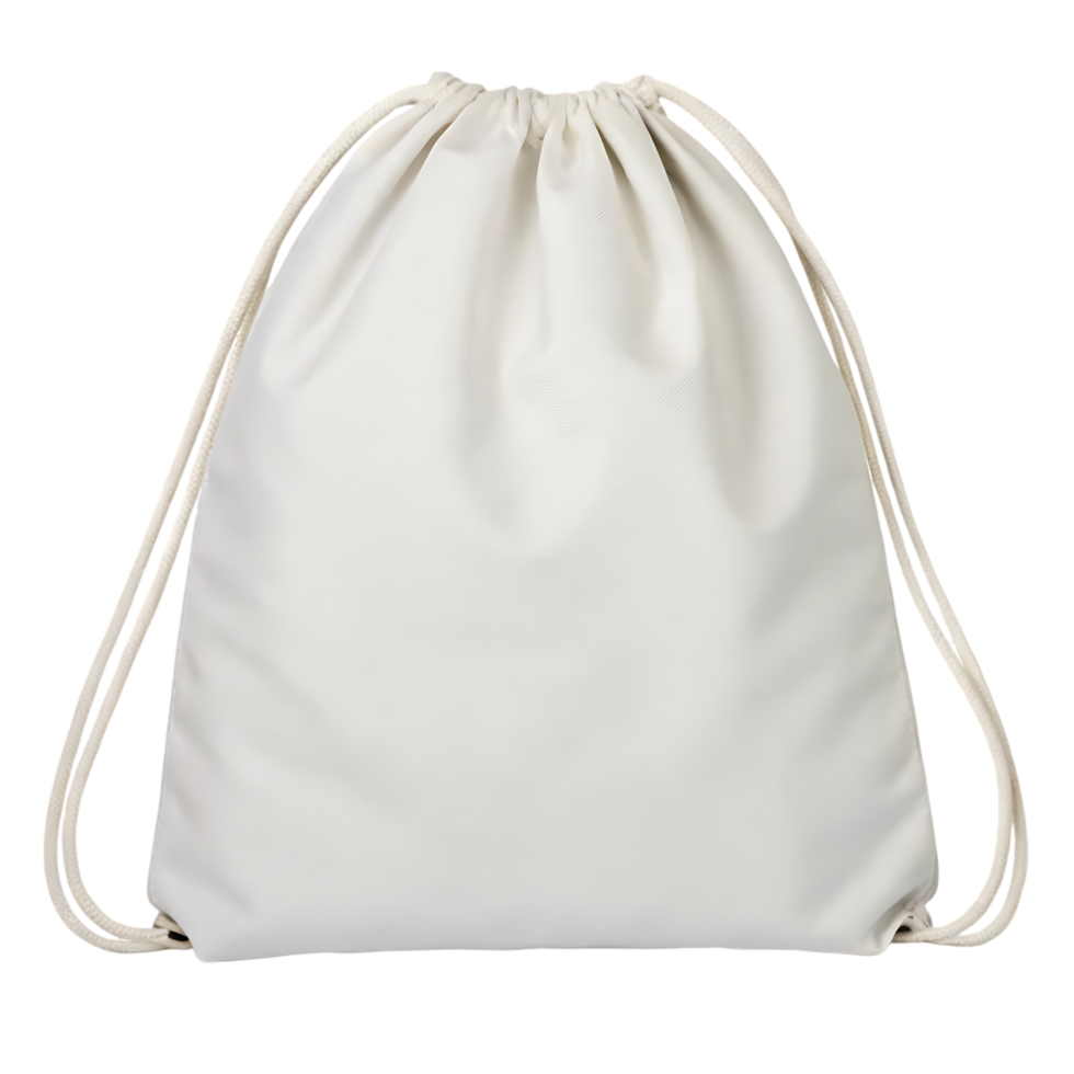 Blank drawstring bag mockup, isolated on white. png