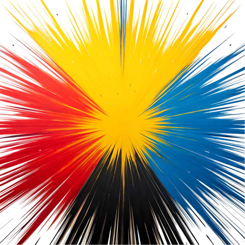 Abstract art with vibrant colors radiating outwards. png
