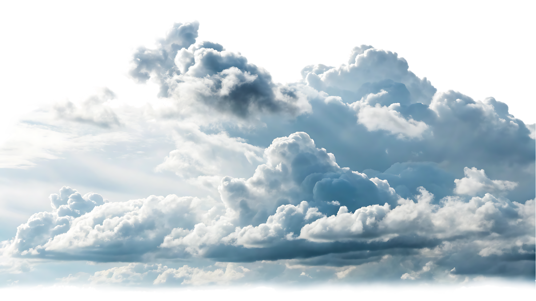 Dramatic cloudscape, fluffy white and gray clouds in the sky png