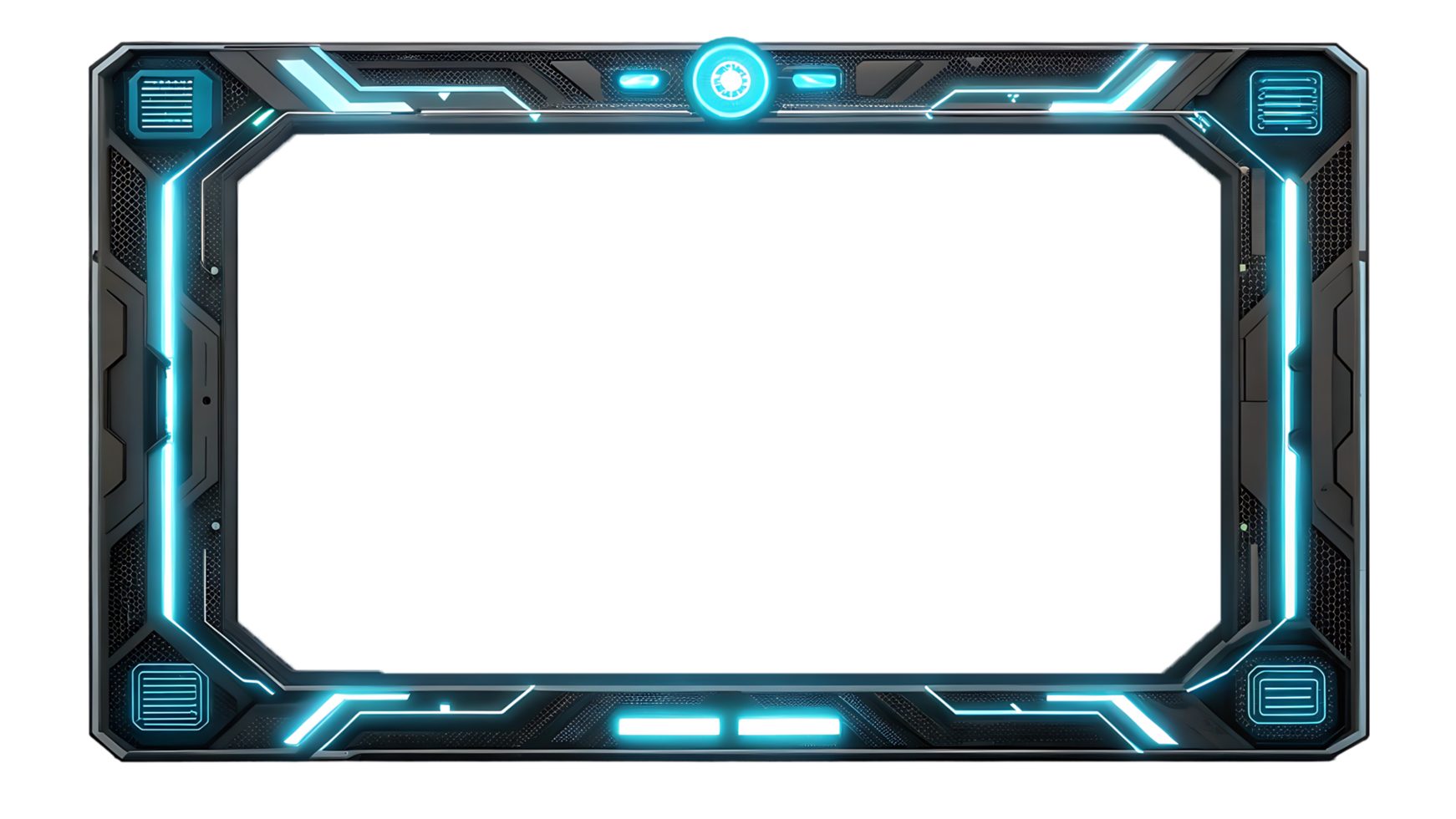 Futuristic tech frame, digital screen border png