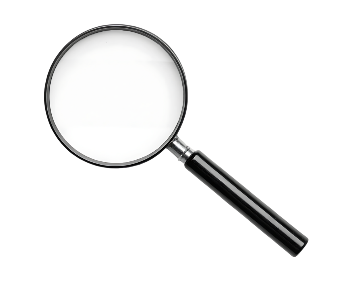 Magnifying glass on white background png