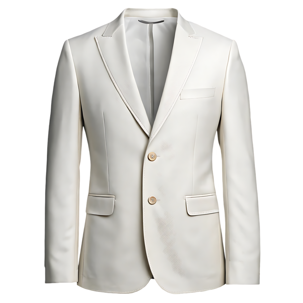 Elegant cream colored blazer, perfect for business or formal occasions. png