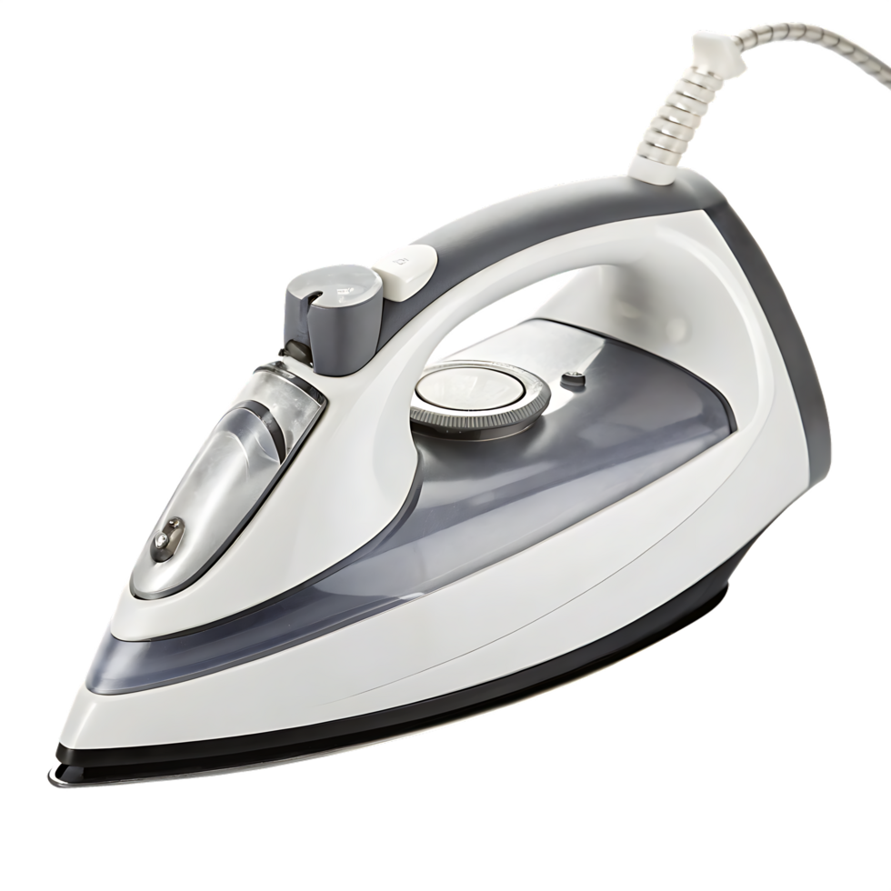 Modern steam iron for clothes ironing. png