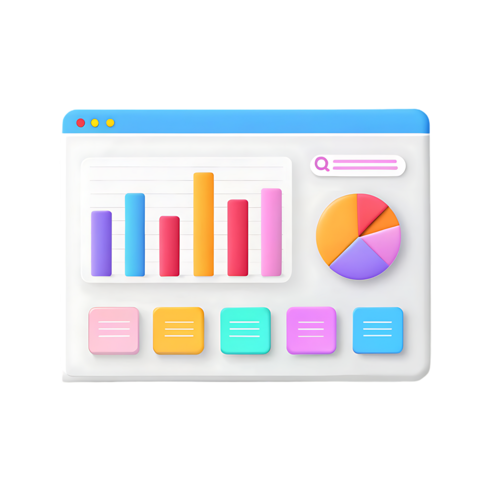 Colorful data analytics dashboard on screen. png