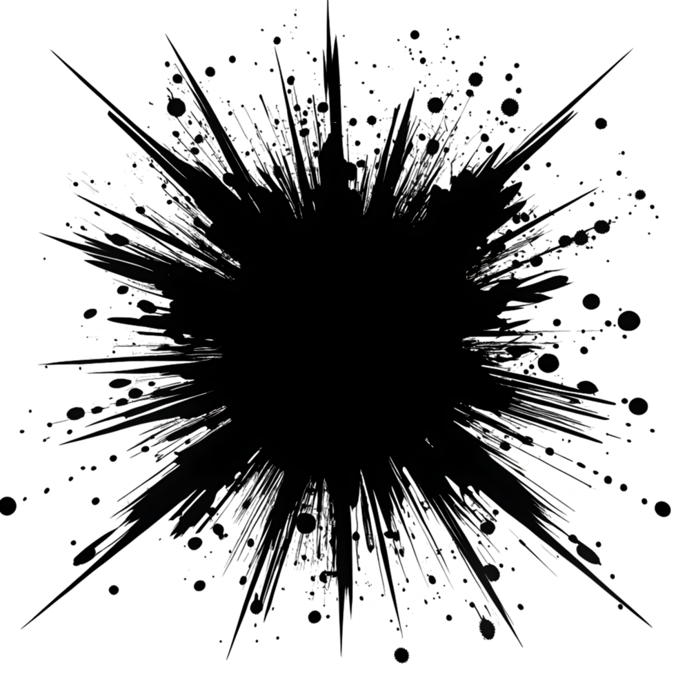 Abstract black and white explosion effect png