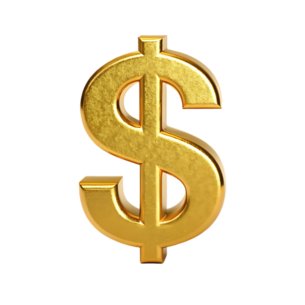 Golden dollar sign, wealth, finance, success png