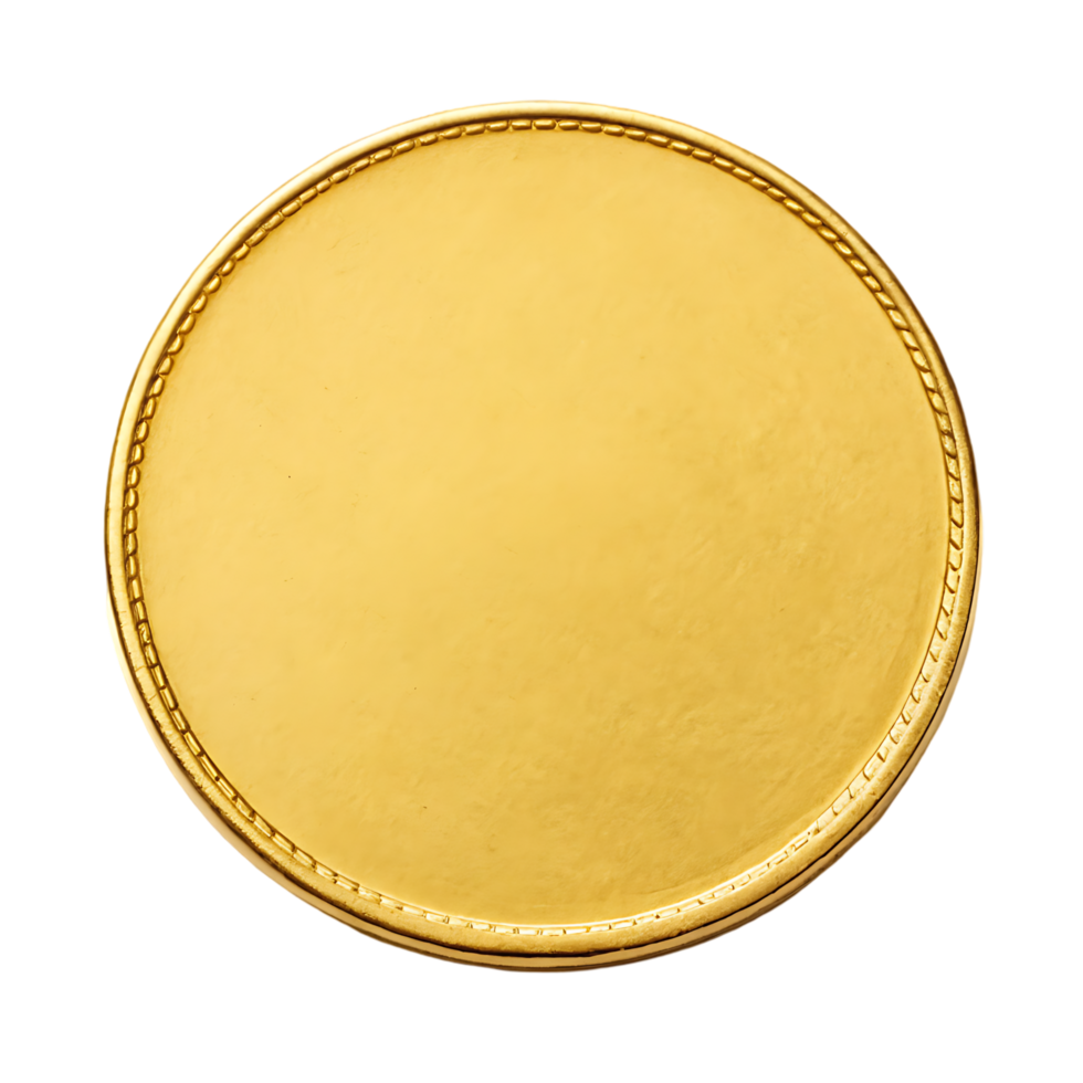 Blank gold coin, medal, award, or token. png