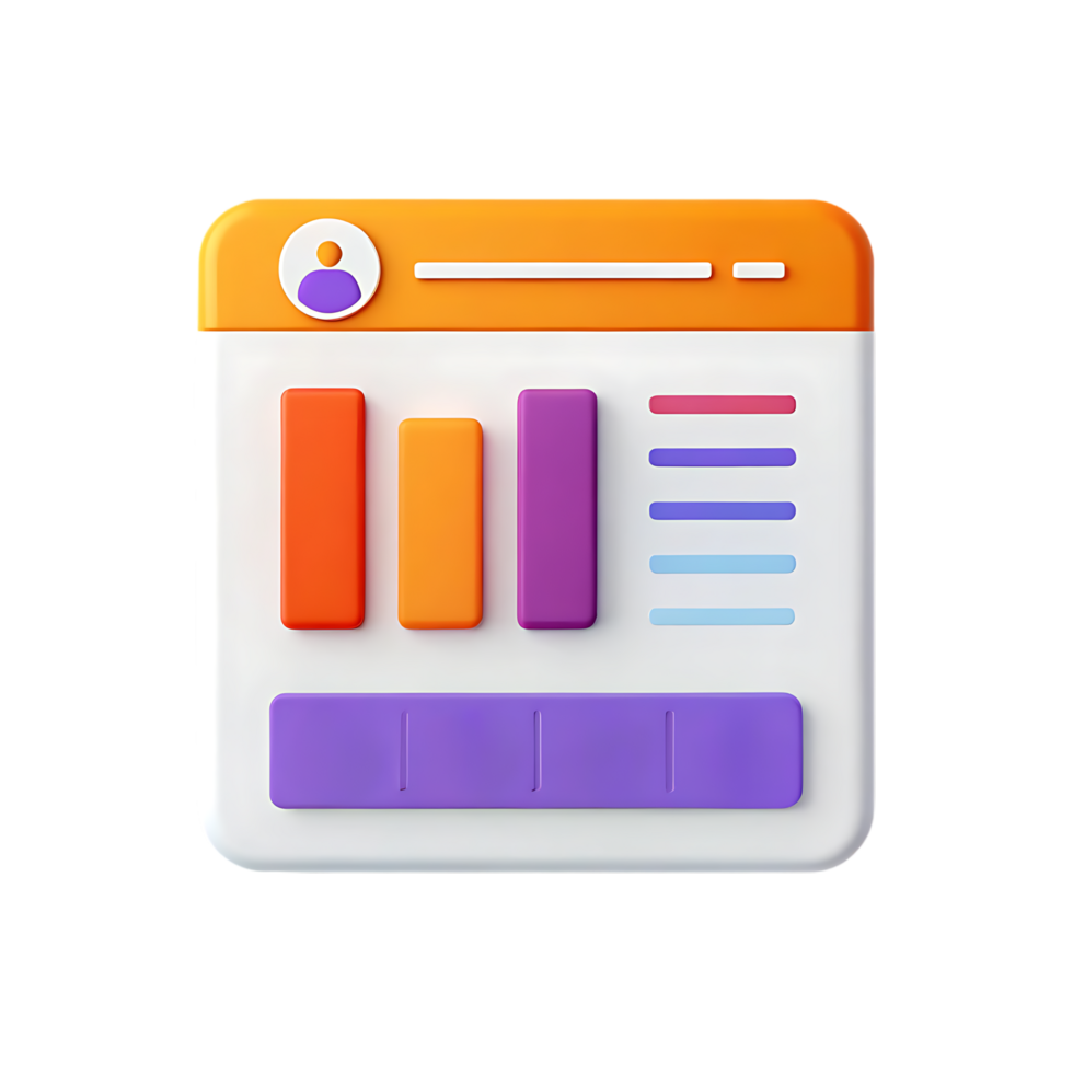 3D illustration of a user interface dashboard. png