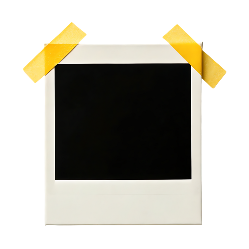 Blank instant photo with tape. Perfect for your memories png