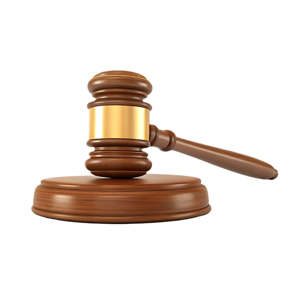 Gavel on wooden block. Justice, law, court concept. png