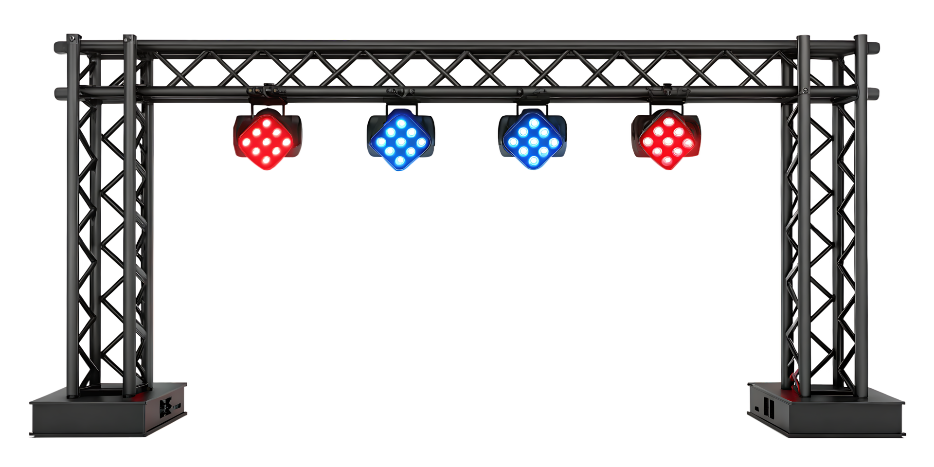 Stage lighting truss with LED lights. png
