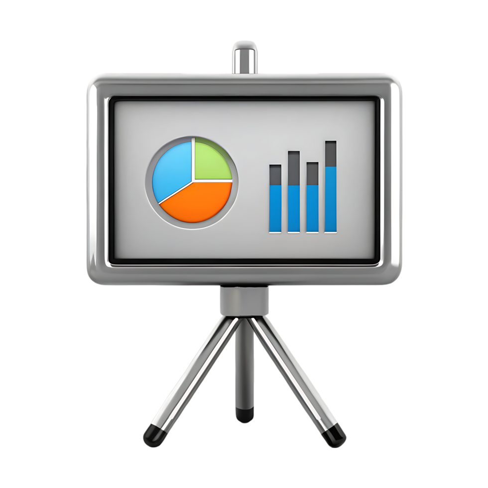 Presentation board with charts, graph png