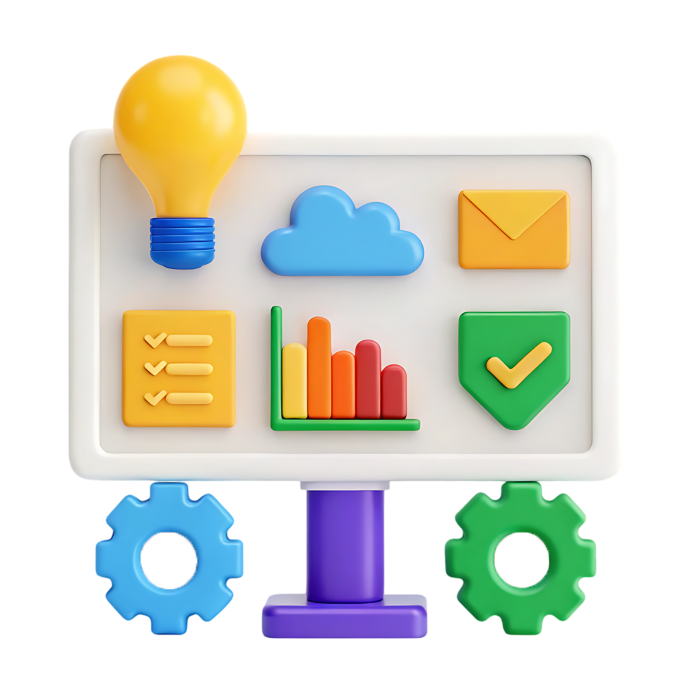 3D illustration of project management and business strategy png