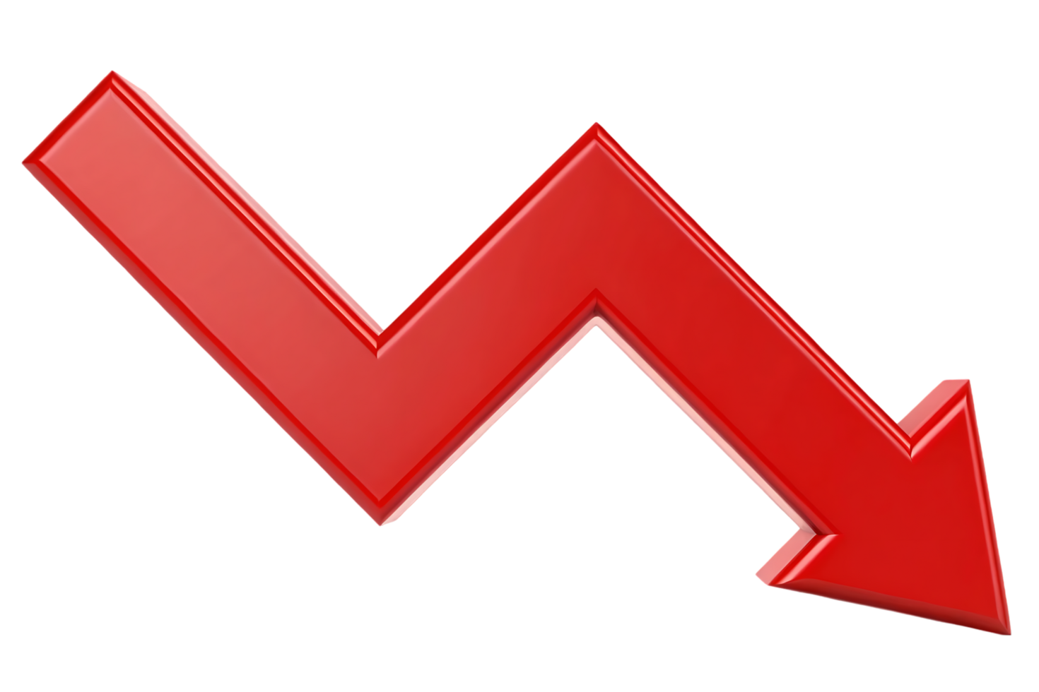 Red down arrow, decline, decrease, fall, drop png