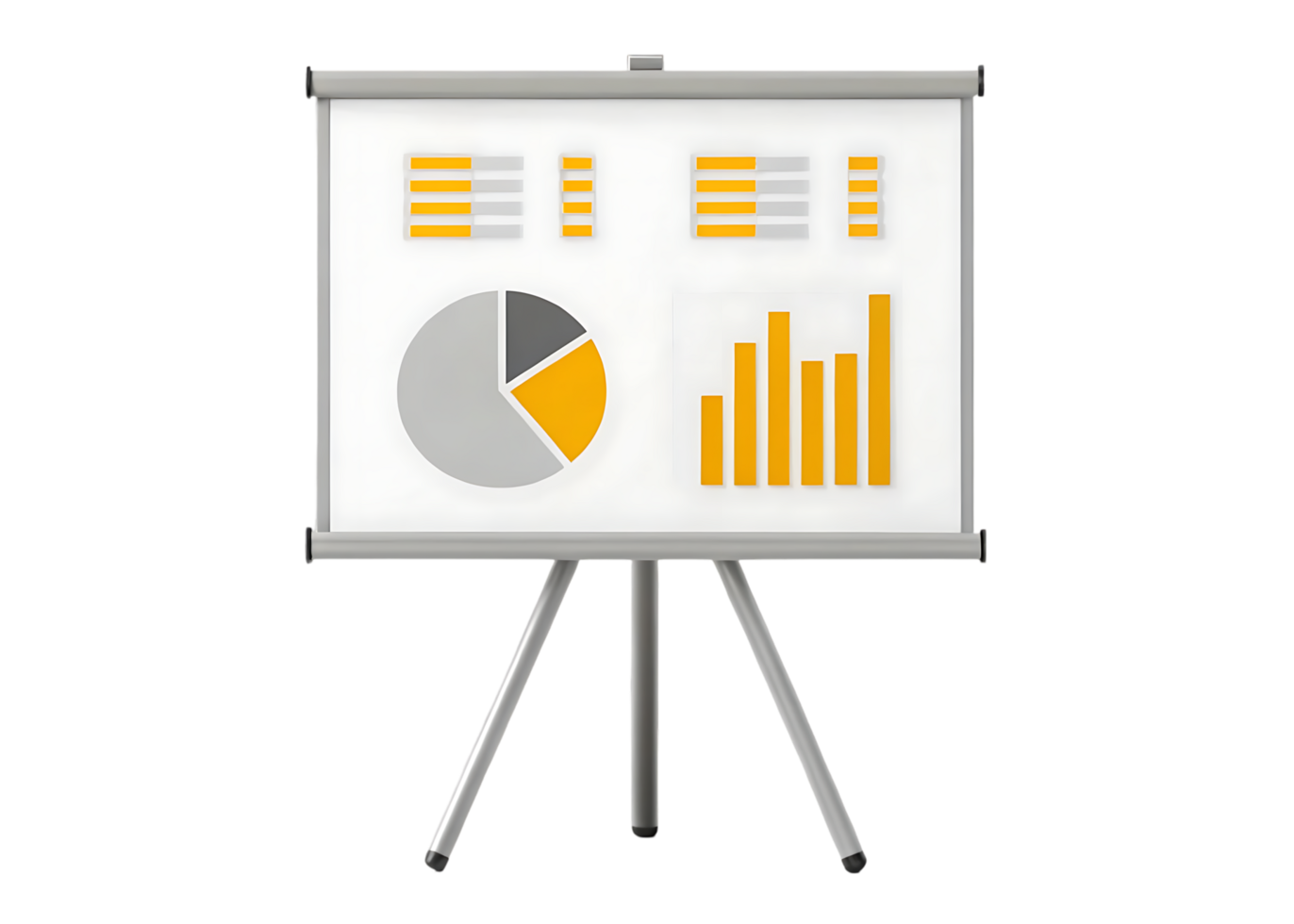 Presentation board with charts and graphs png