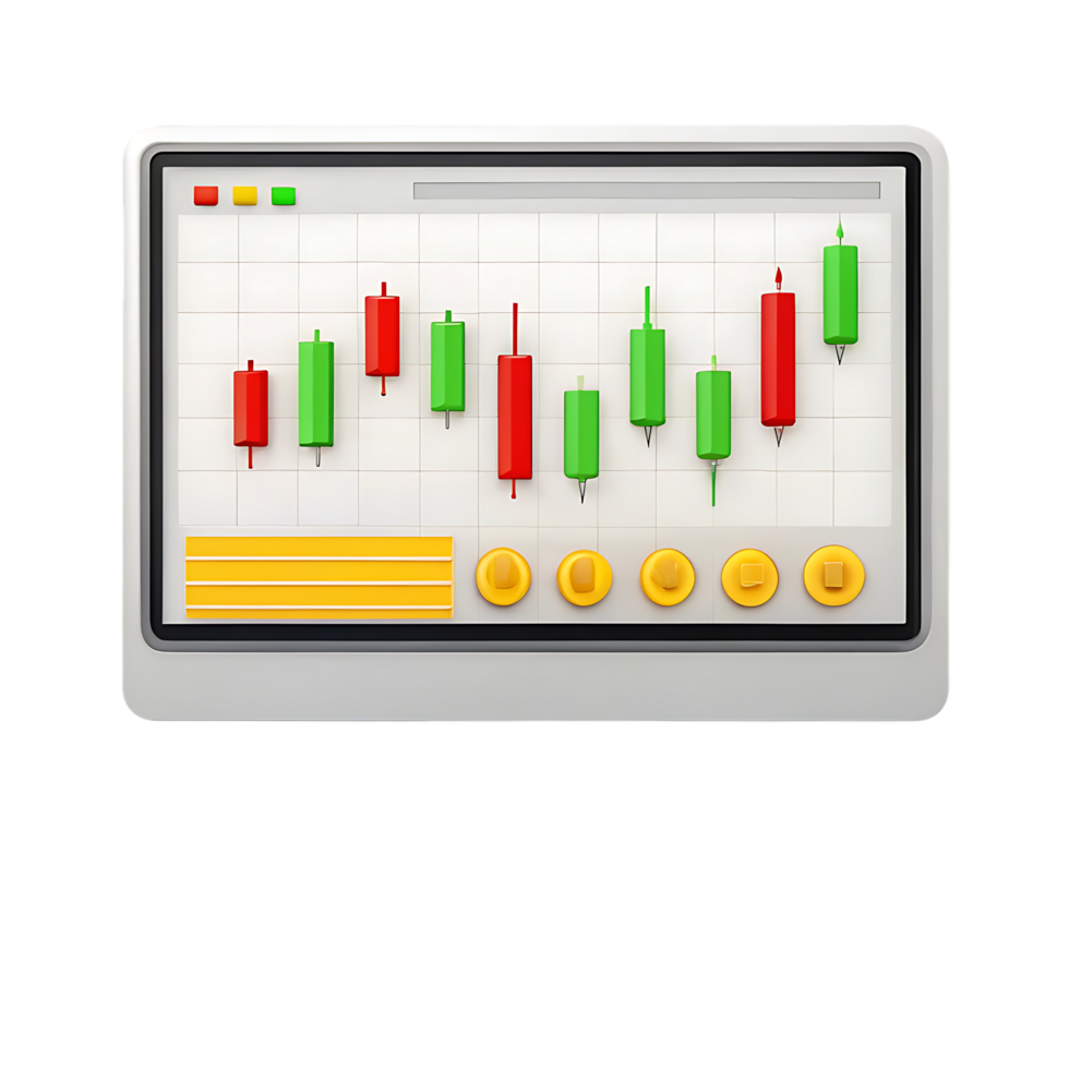 Stock market chart on digital screen png