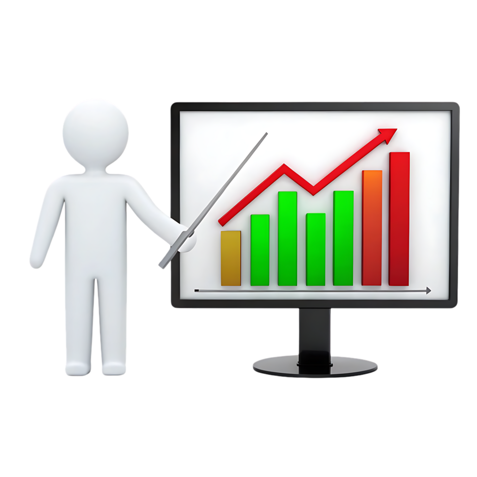 3D figure presenting a positive growth chart. png
