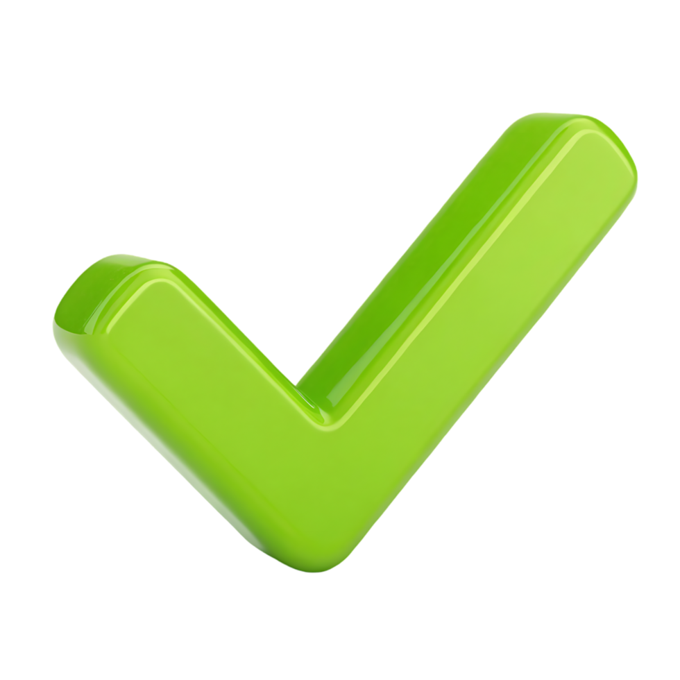 3D green checkmark, approval, confirmation png