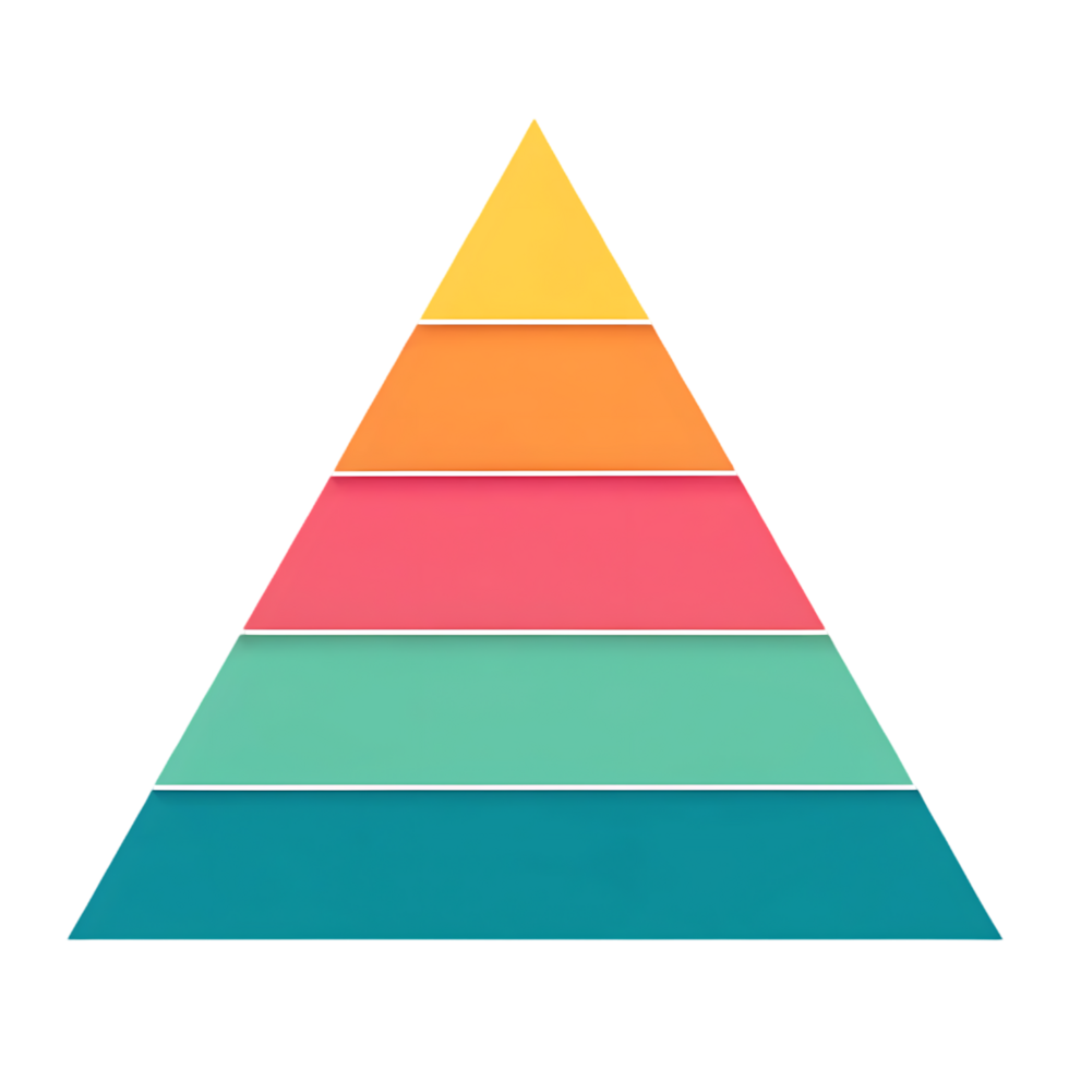 Colorful layered triangle infographic png