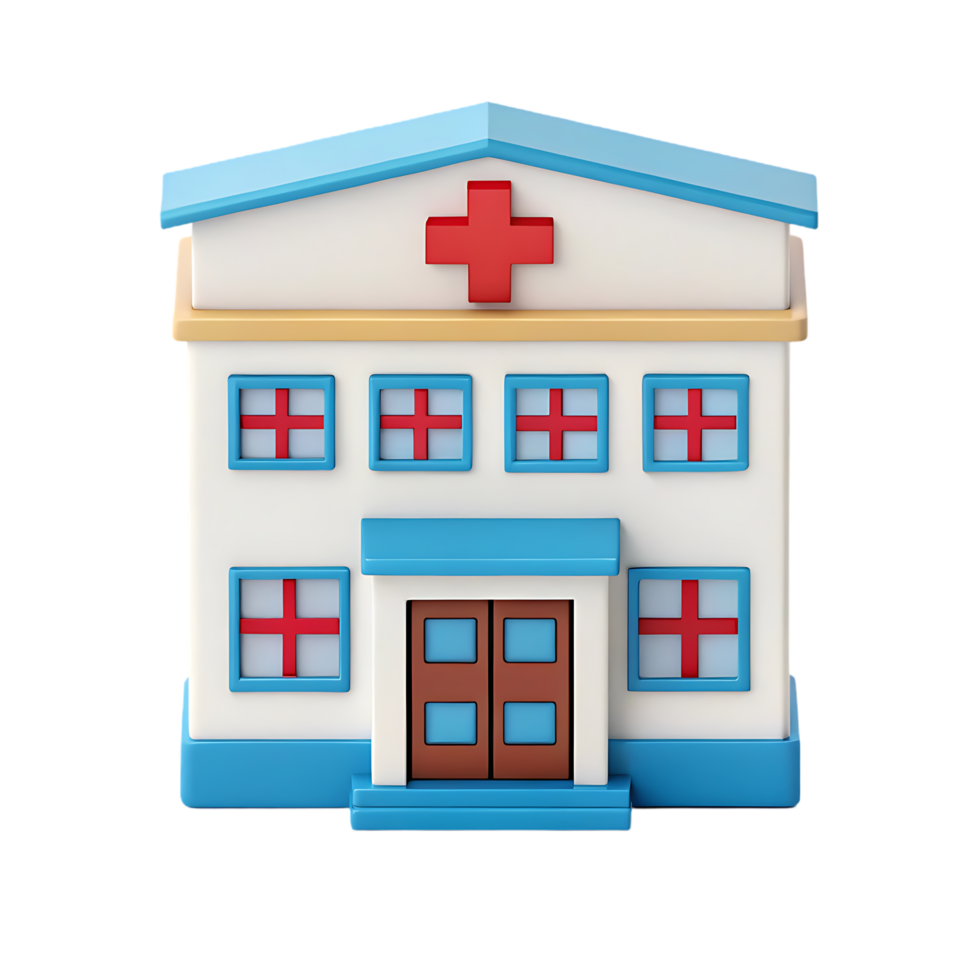 Cartoon hospital building illustration png
