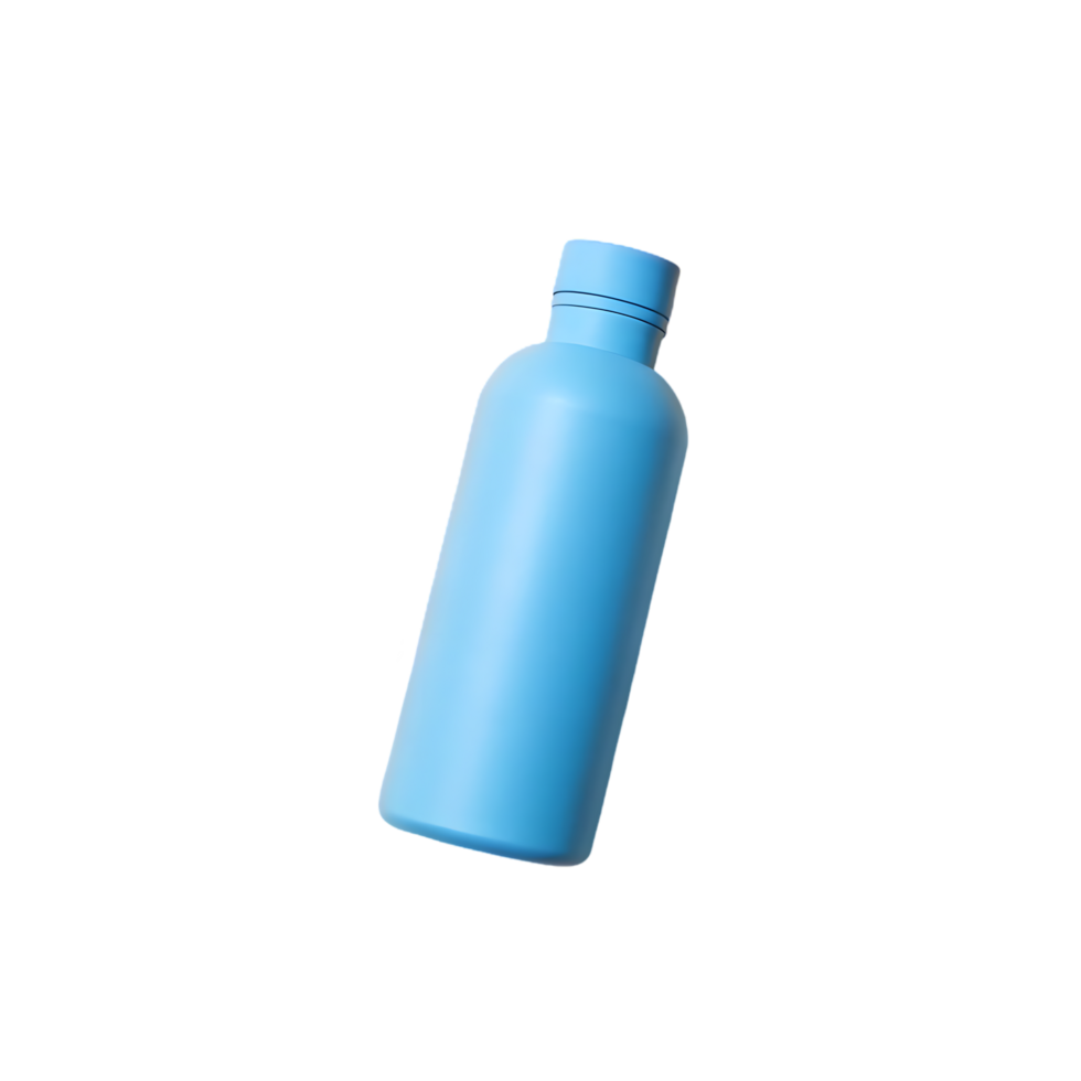 Light blue bottle mockup, isolated on transparent background. png