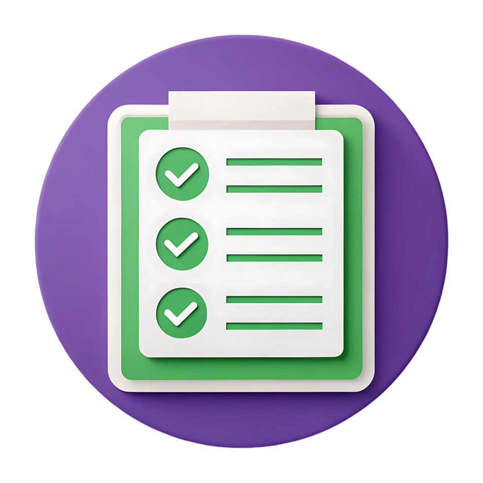 Checklist icon, task list, to do list, 3D illustration png