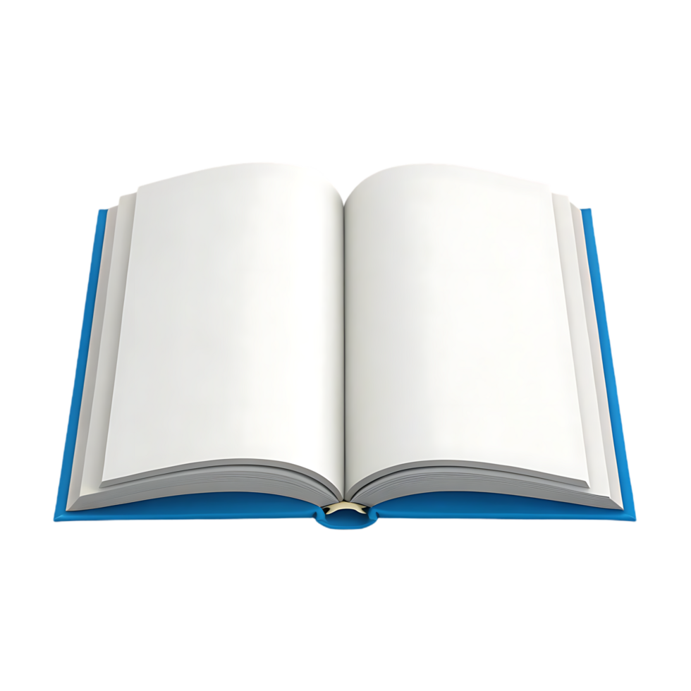 Blank pages of an open book, ready for your text. png