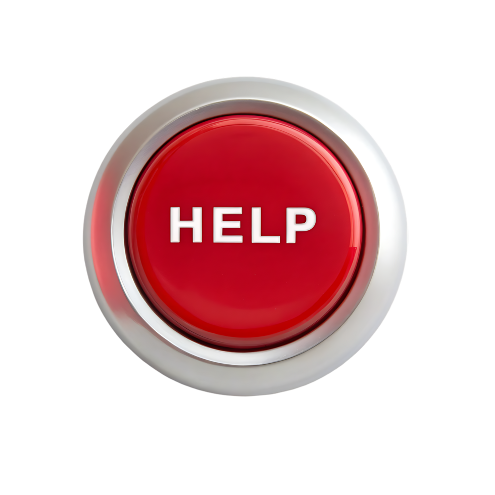Red help button, emergency, support png