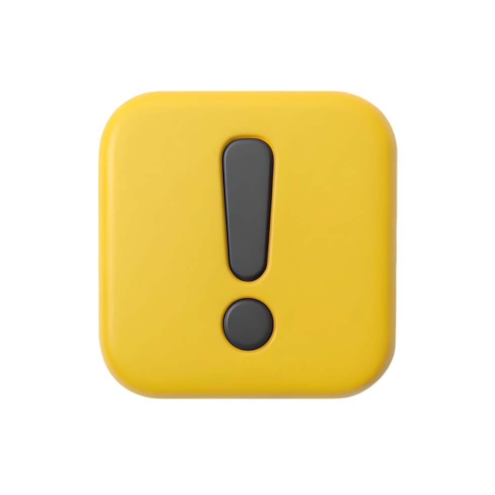 Yellow square button with exclamation mark. png