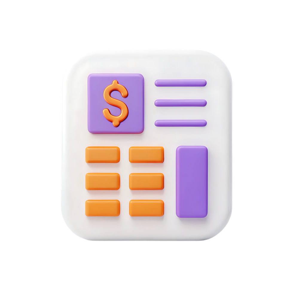 3D illustration of a finance app icon. png