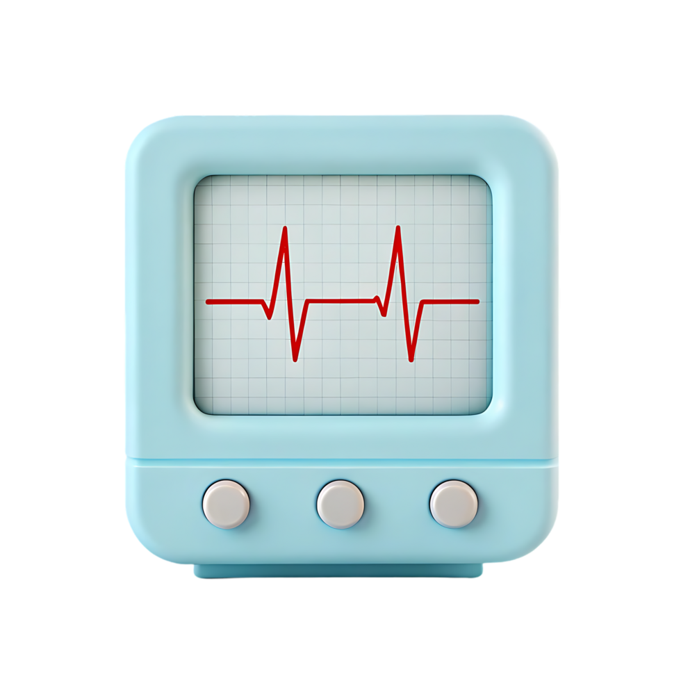 Cartoon style heart rate monitor showing a healthy heartbeat. png