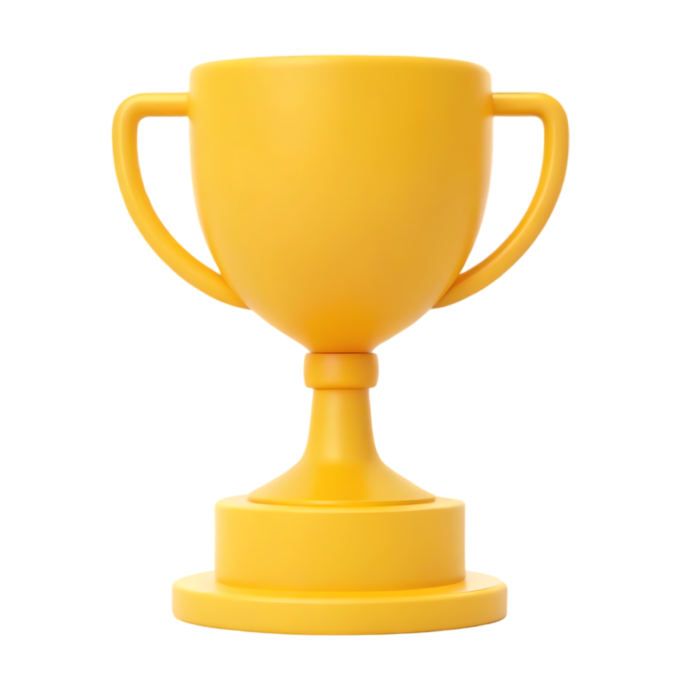 Golden trophy award. Success, victory, achievement concept. png